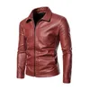 Bingchenxu 2023 varumärke kläder män våren casual läderjacka manlig smal passform av hög kvalitet rockar mens 240223