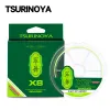 Linhas Tsurinoya 300m 150m 100m PE trançado linha de pesca H8 fundição longa 8 fios multifilamento suave fio de pesca 1450LB água salgada