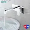 Bathroom Sink Faucets BECOLA Bathroom Faucet Basin Sink Tap Wall Mounted Chrome Brass Mixer With Embedded Box Torneira Concealed Basin Faucet B-325 Q240301