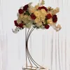 Pedestal de exibição de bolo acrílico transparente, pedestal de metal dourado para flores, festa de casamento, decoração de peça central 597