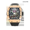 Funkcjonalne zegarek Crystal nadgarstka zegarki RM na rękę RM11-02 Rose Gold Sports Machinery Hollow Out Fashion Casual Time Luksus