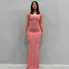 Casual Dresses For Women 2024 Sexy Spaghetti Strap Black Long Dress Evening Y2k Sleeveless Solid Skinny Bodycon Maxi Vestidos