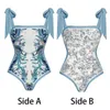 Mulheres Swimwear 2024 V Neck Swimsuit com Cobertura Floral Impressão Ombro Ruffle Sexy Mulheres Swim Suit Bodysuit Banheira