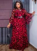 Long Sleeve Chiffon Dresses For Women African Dashiki Print Robe Dubai Abayas Wedding Party Birthday Gown 2024 Spring Clothing 240222