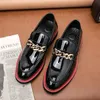 New Loafers Men Shoes PU Low Heel Metal Chain Decoration Business Casual Men Shoes Large 38-48