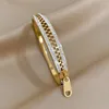 Link pulseiras original zíper pulseira charme bangle aço inoxidável zip mão banhado a ouro jóias de luxo para mulher 2024 designer
