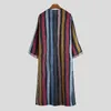 Ethnic Clothing 2024 Male Striped Shirt Muslim Men Abaya Arabic Islamic Loose Long Robe Saudi Arab Middle East Clothes