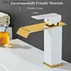 Bathroom Sink Faucets QIUCI waterfall basin sink faucet gold and black waterfall faucet brass bathroom faucet deck installation washbasin faucet Q240301