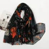 Foulards 2024 Espagne Mode Daisy Floral Gland Viscose Châle Écharpe Lady Imprimer Doux Pashmina Étole Wrap Snood Bufandas Musulman Hijab Sjaal