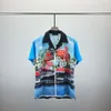 Camisa casual masculina camisa de designer 24ss camisa de botão masculina impressa flor havaiana camisa casual masculina magro manga curta terno casual havaiano tamanho M-3XL #015