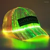 Berets LED Light Emitting Cap Night Club Disco Women Men Optical Fiber Luminous And Colorful Intelligent Hip Hop Baseball