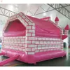 Atividades ao ar livre do navio de ar livre 4.5x4m (15x13.2ft) tijolos cor-de-rosa completos do pvc que imprimem castelo inflável do bouncer para a venda