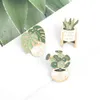 Cute Cartoon Potted Turtle Back Bamboo Cactus, Aloe Vera Plant Brooch, Clothing Accessories