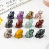 Cute Cat Statue Natural Stone Crystal Hand Carved Healing Animal Figurine Reiki Gemstone Craft Home Decoration Holiday Gift