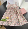 Robes de fille populaire robe princesse petite jupe de bébé imprimé floral 90-150 cm pour enfants de créateurs sling enfant robe 24feb20