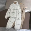 Women's Two Piece Pants European fashion brand cotton hoodie with elastic waist pant two pieces set