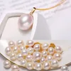 Pure 18k Yellow Gold Natural Freshwater Pearl Pendant Halsband Kvinnor Vit vattendropp Pärlgåva med S925 -kedja D001 240227