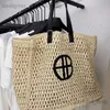 Shoulder Bags Evening Bags Raffia het str women handmade large capacity summer beach woven handbag black natrual shopper bag 2023 wholesale T240301