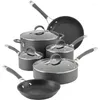 Cookware Sets Circulon 83903 Radiance Hard Anodized Nonstick Pots And Pans Set 10 Piece Gray