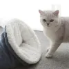 Tapis lit en peluche doux et chaud pour chat, sac de couchage, grotte de sommeil profond, amovible, lit de maison pour animaux de compagnie, pour chats, chiot, chaton, coussin de nid