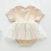 Vestidos de verão tule margarida bordado vestido tutu bebê recém-nascido meninas manga curta infantil vestidos para meninas trajes roupas da criança