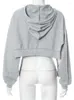 Kobiety swetry hurtowe swobodny styl Y2K Ubrania jesienne z kapturem z kapturem Tops z długi rękaw Top Streetwear Pullover Grey Women 2024