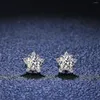 Серьги-гвоздики MILAMISS, настоящий муассанит со звездами и бриллиантами, 0,5 карата, цвет D, VVS1, чистое серебро 925 пробы для женщин, свадебные ювелирные украшения