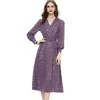 Women's Runway Dresses Sexy V Neck Long Sleeves Embroidery Lace Fashion High Street Mid Vestidos