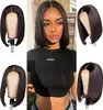 Ishow Straight 26 Swiss Lace Front Wigs Short Bob Wig Virgin Human Hair Wigs Brazilian Indian Peruvian for Women All Ages 81405125645