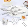 Set di stoviglie 2 pezzi Stoviglie da campeggio incrociate Forchetta dolce incisa Utensili da mangiare glassati Forchette in acciaio inossidabile Alimentazione del ristorante