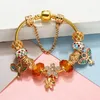 Gold Plated Luxurys Bracelets Brand Designer Style Diy Crystal Plum Blossom Pendant Bracelet High Quality Love Gift Jewelry Women Bracelet Wholesale