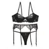 Soutien-gorge Ensembles Trois de sexy mince moule tasse sac avec armatures dentelle jeunes femmes sous-vêtements soutien-gorge mode