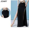 Stage Wear Femmes Danse du ventre Pratique Robe Modal High Spilt Side Pulling Danse Jupe longue Adulte Formation orientale