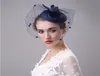 Élégant fête de mariage coiffure de mariée chapeaux d'église 2019 pas cher fait à la main personnalisé bleu marine chapeau Kentucky Derby Hats4220466