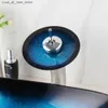 Robinets de lavabo de salle de bains Lavabo en verre trempé YANKSMART avec robinet, comptoir de vanité de lavabo de salle de bains avec robinet pop-up Q240301