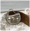 Вечерние сумки Женские стразы Вечерняя сумка-тоут блестящая Кристальная вечеринка Свадебная сумка в форме полумесяца серебряная, золотая, черная, фиолетовая, оптовая продажа J240301