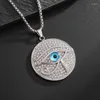 Hänghalsband Hip Hop Crystal Zircon Guardian Eye of Horus Necklace For Evil Men's Amulet Jewelry