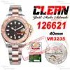 126621 VR3235 Orologio automatico da uomo Clean CF Y-M 40 mm bicolore oro rosa quadrante nero Cassa in acciaio 904L Bracciale Super Edition Stessa serie Card Puretime Reloj Hombre Montre