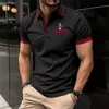 Fashion Simplicity Letter Print Polo T Shirt For Men Summer Outdoor Sports Golf Clothing Casual Lapel Short Sleeve Button Shirts 240220