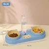 Новые двойные миски для собак и кошек с дозатором воды. Наклоненная посуда для кошачьего корма для домашних животных. Легко снимаемый набор мисок для влажного и сухого корма.