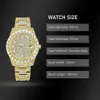 Luxe Mannen Horloge Bling Grote Diamant Quartz Horloges Mannelijke Hip Hop Rock Stijlvolle Waterdichte Kalender Horloges Droshipping