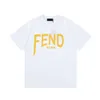 Fendyly T-shirt Designer Luxury Fashion Men Top Quality Loose And Comfortable T-Shirts Double Yellow Letter Round Neck Short Sleeved T-shirt For Womens