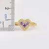 Anneaux de mariage Nidin Light Luxury Romantique Forme de coeur Bague d'ouverture réglable pour femmes Brillant Zircon 4 couleurs Bijoux de doigt Cadeau