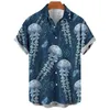 Camisas casuais masculinas camisa verão havaiano estampado aloha paisagem gola 3d impressa manga curta botão impressão