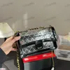 CF élégant femmes épaule 25 cm clair gelée à clapet classique imprimé matériel doré fermoir métallique sac à main Matelasse chaîne sac à bandoulière sacs de maquillage