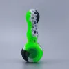 4 polegadas Mini Colher de Silicone Cachimbos Fumar Bubbler Dab Cachimbo de Água Tabaco Cachimbos de Mão Ferramenta Final Óleo Erva Escondida Tigela Acessórios para Fumar LL