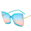 Sunglasses European And American INS Big Frame T Word For Women Dazzle Color Cat Eye Fashion Butterfly