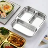 Set di stoviglie Piatto piano in acciaio inossidabile Piatto gratinato Contenitore per snack separato Piatti da cucina Divisi per immersione