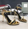 Neue hochhackige Sandalen Designer Riemchensandalen Schuhe Fords Luxus Paris Kleid Klassiker Mode Dinner Party Club Damen Heels Schwarz Goldene Hochzeit Böden