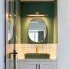 Vägglampa spegel främre koppar massivt trä vattentätt modern enkel hand tvätt toalett kosmetisk skåp